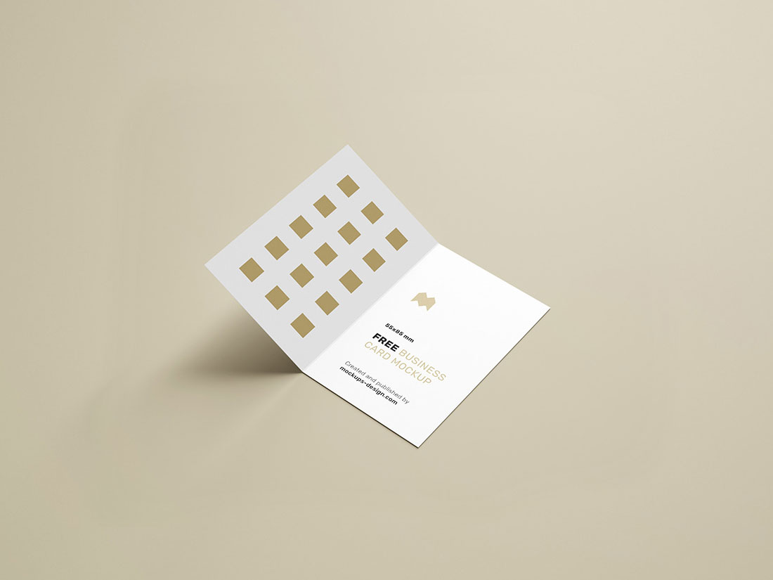Folded-Business-Card-Mockup