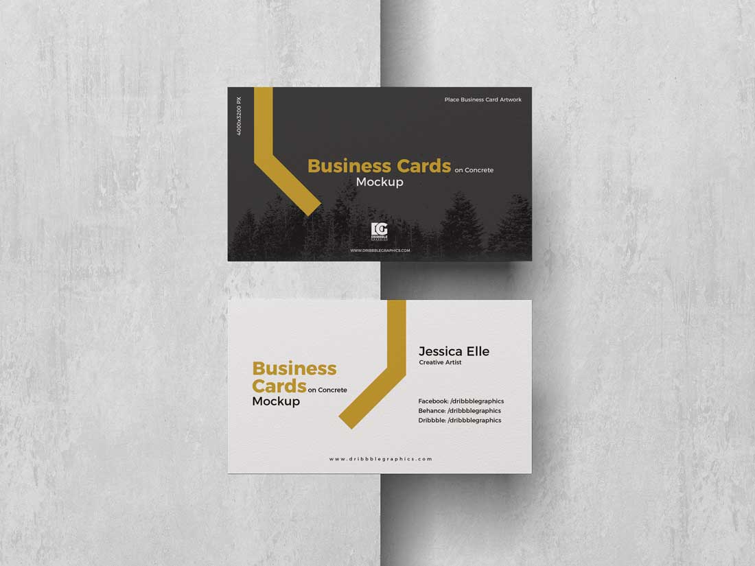 Free-Business-Cards-on-Concrete-Mockup