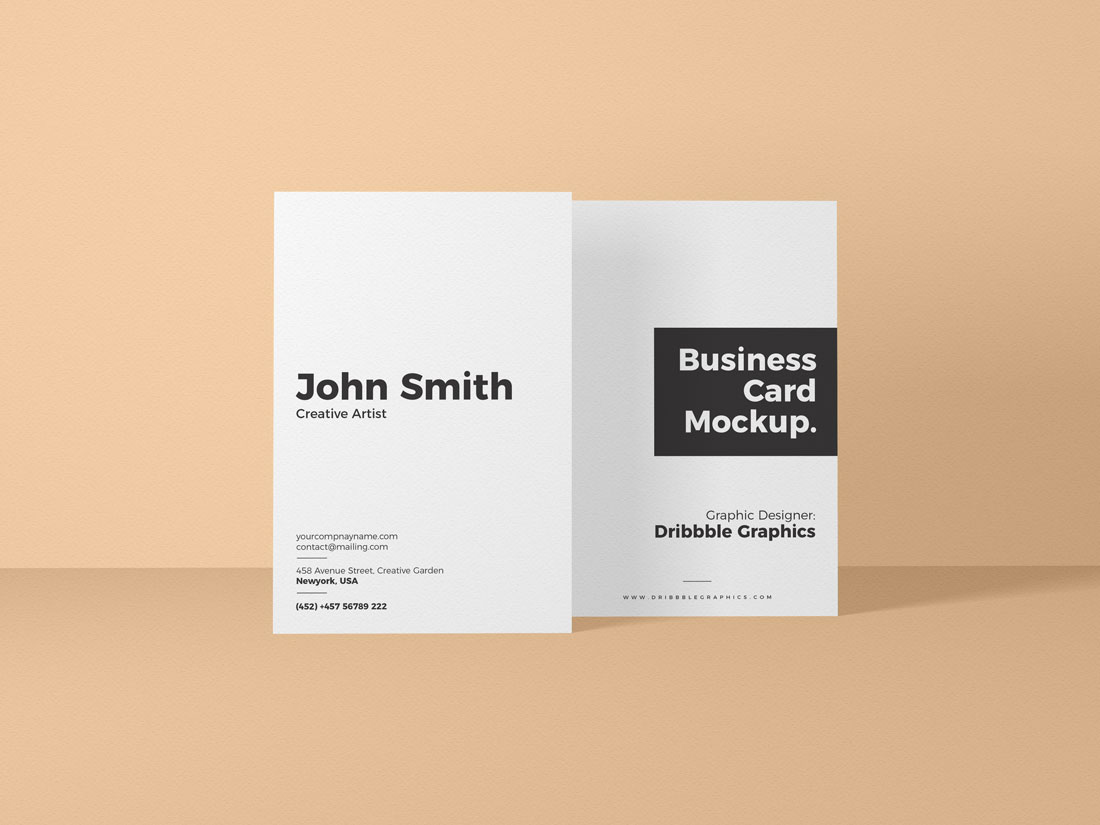 Free-Vertical-Front-View-Business-Card-Mockup