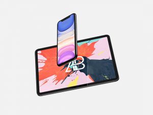 Free-iPad-Pro-And-iPhone-11-Pro-Max-Mockup-in-Floating-Style