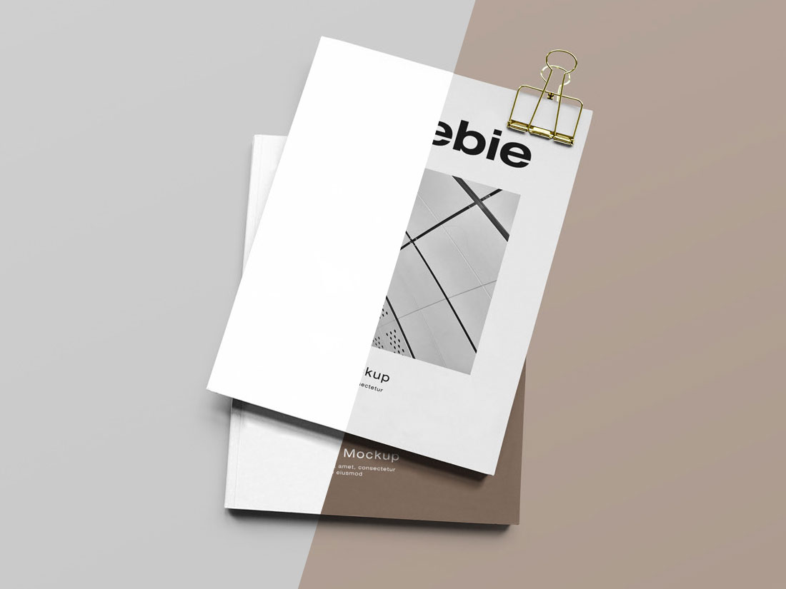 Free-Clipped-Top-View-Magazine-Mockup-For-Cover-Branding