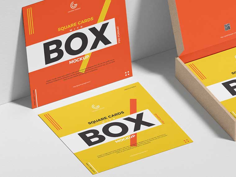 Free cards box packaging mockup
