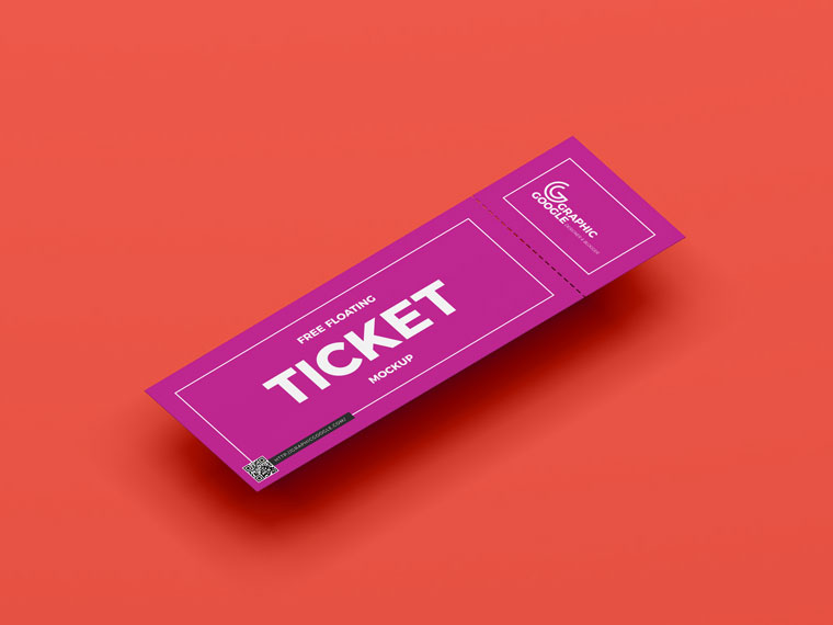 PSD Modern Branding Ticket Mockup