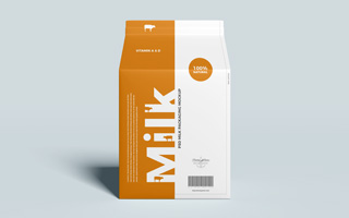 Free PSD Carton Milk Packaging Mockup