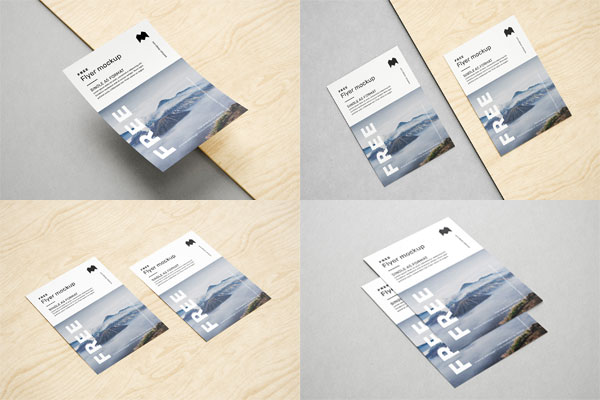 Free-4-Scenes-of-A5-Flyer-Mockup-PSD
