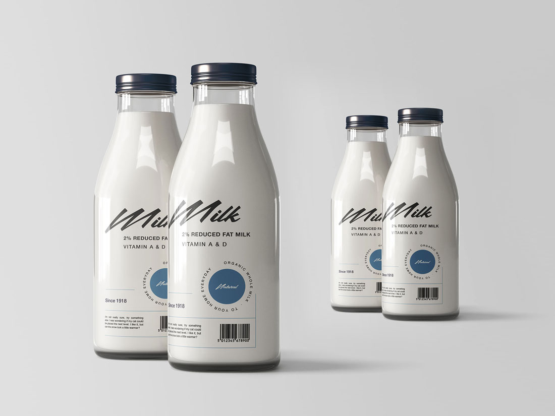 Free-Front-View-Glass-Milk-Bottles-Mockup-1