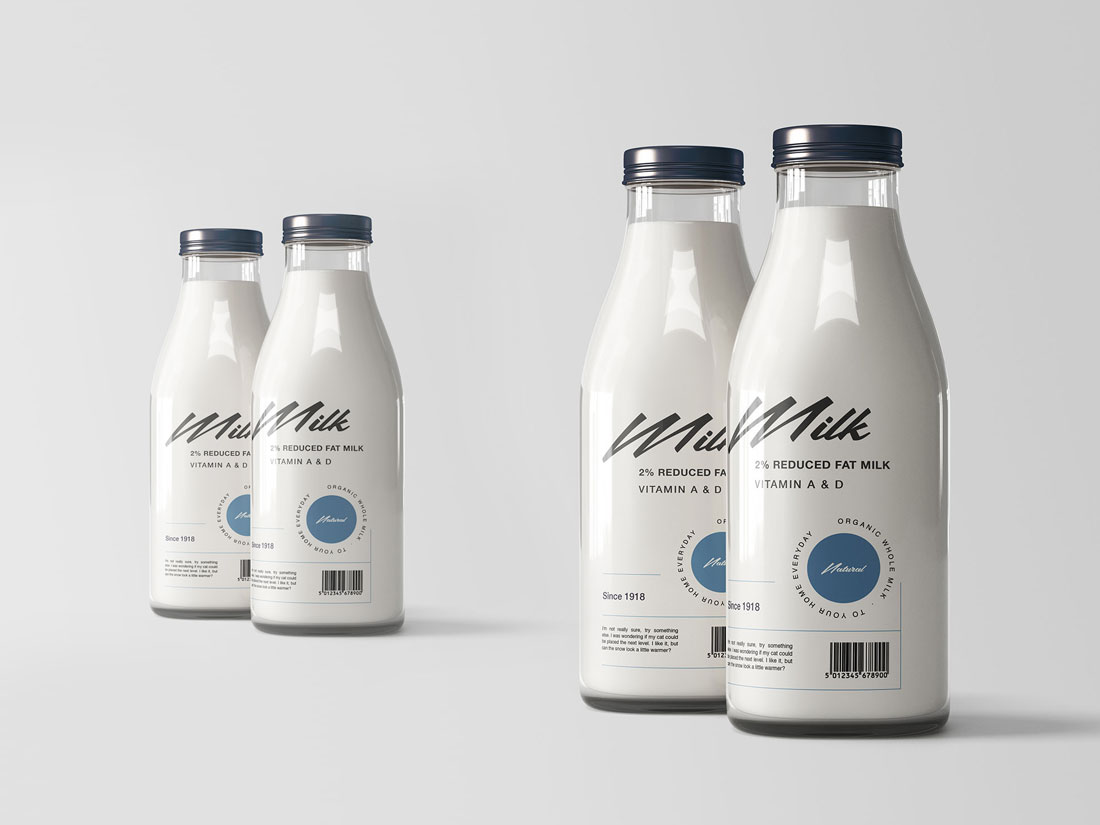 Free-Front-View-Glass-Milk-Bottles-Mockup