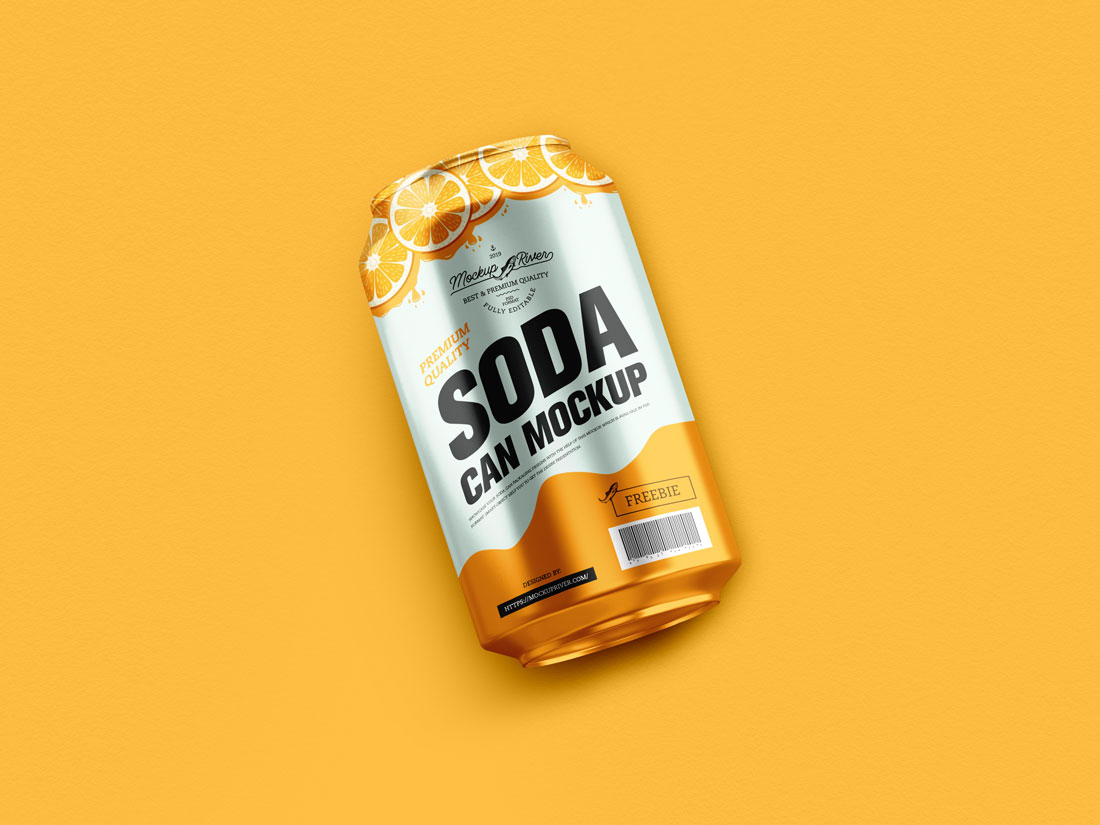 Free Packaging Soda Can Mockup