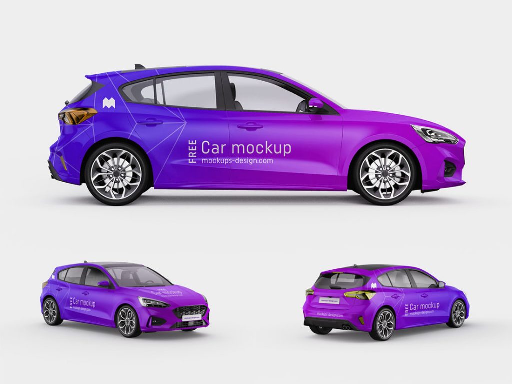 Free-3-Different-View-Branding-Car-Mockup
