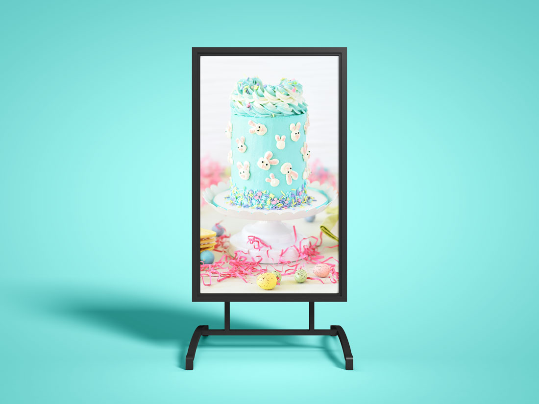 Free Front View Advertising Stand Banner Mockup