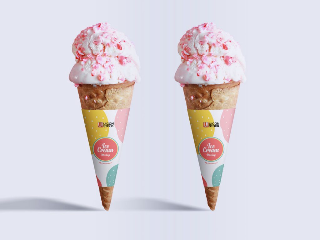 Download Free Modern Ice Cream Cone Mockup - Mockup River