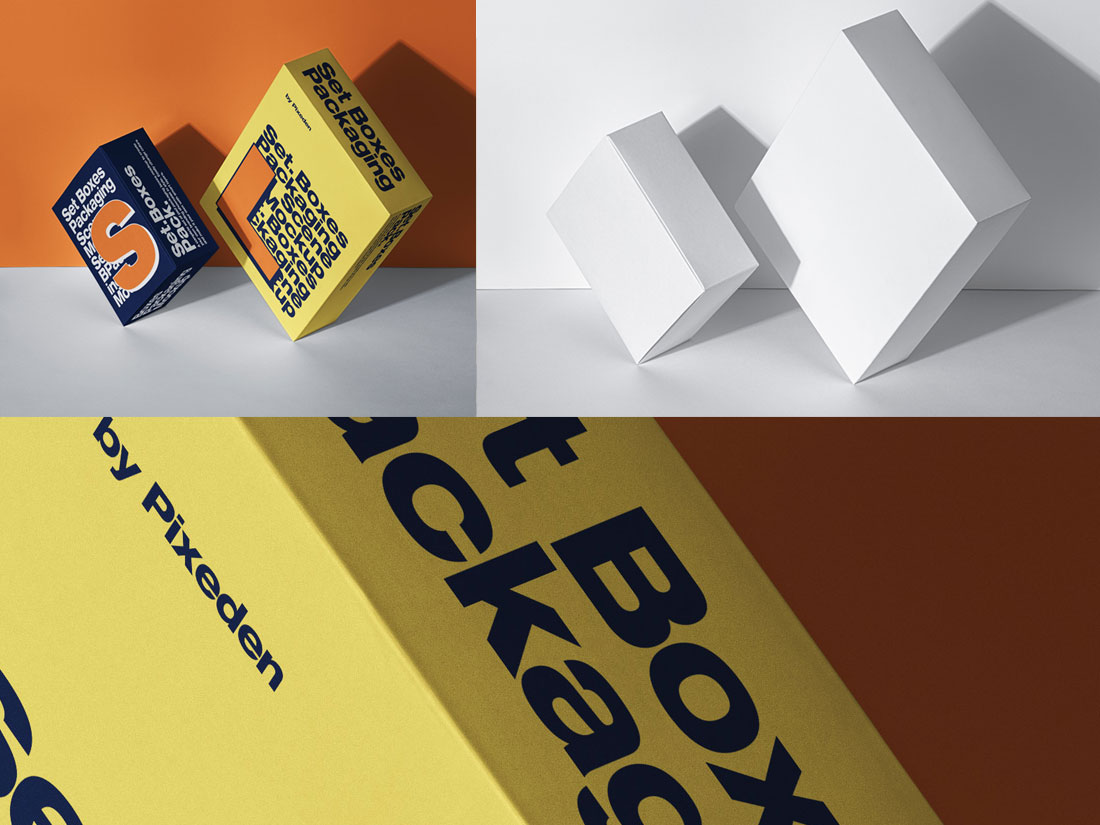 Free-Stylish-Branding-Modern-Boxes-Packaging-Mockup