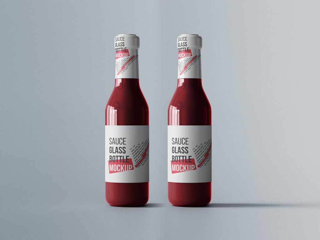 Free-Ketchup-And-Sauce-Glass-Bottle-Mockup