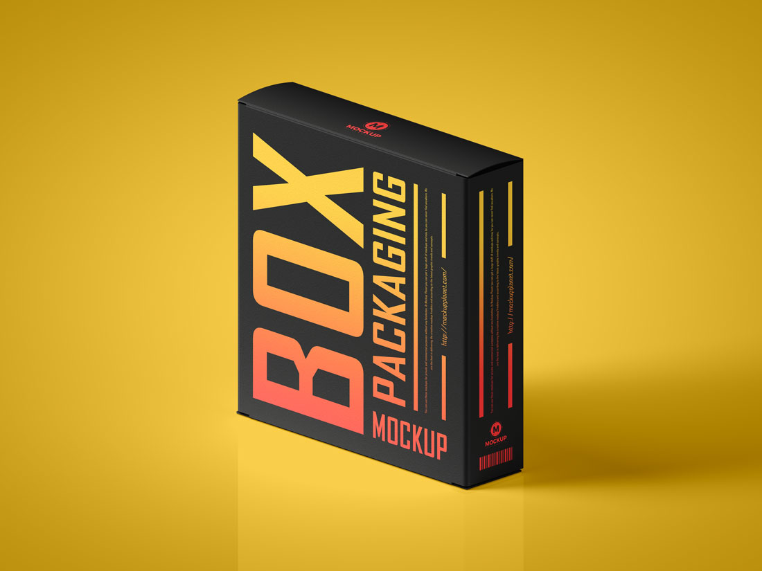 Free Premium Quality Standing Box Packaging Mockup