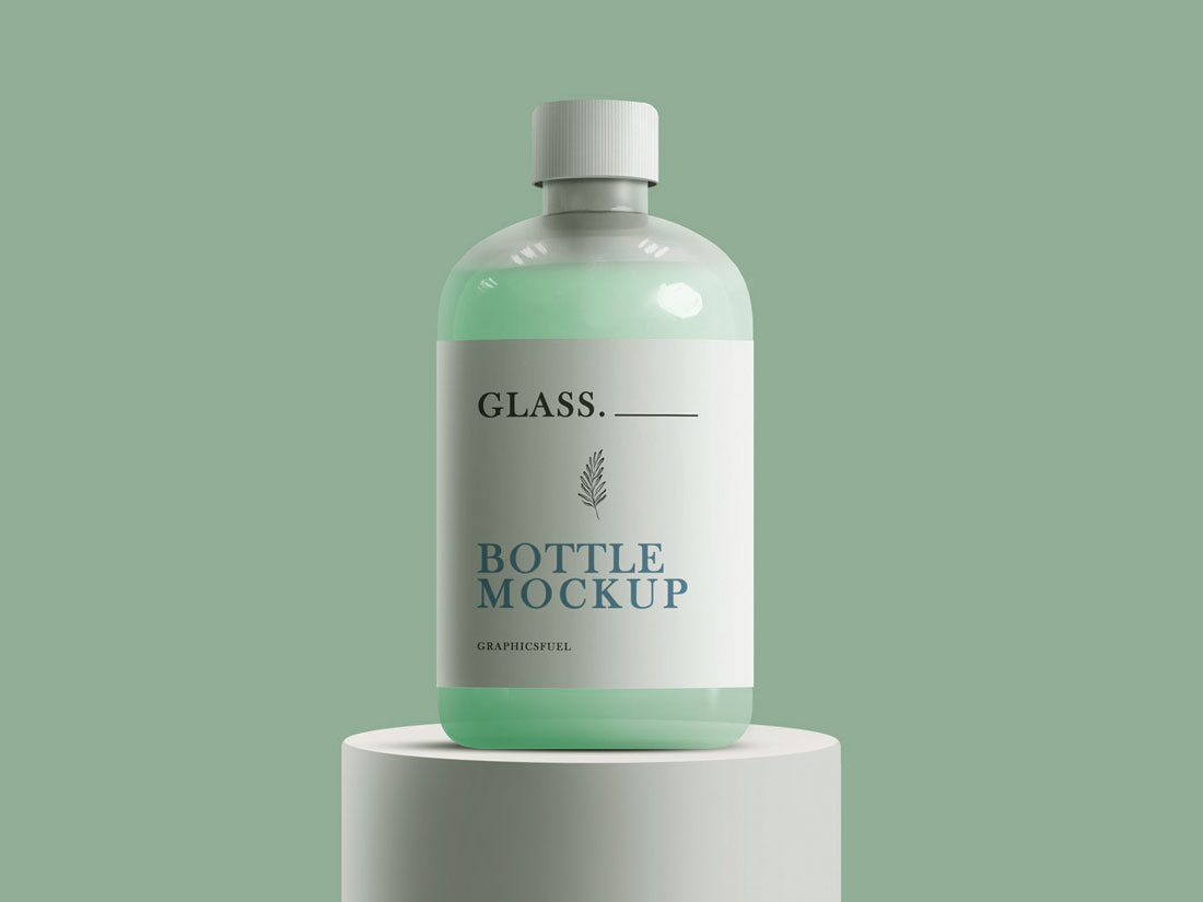 Free-Front-View-Label-Branding-Glass-Bottle-Mockup