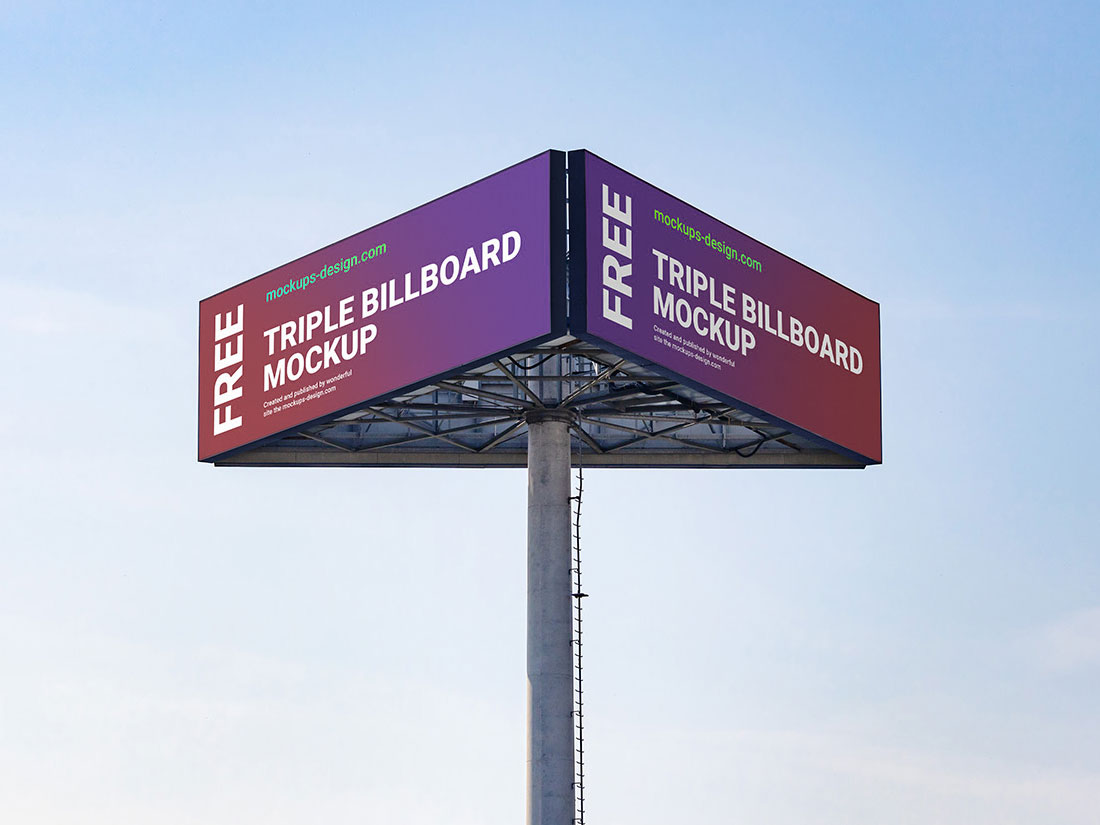 Free-Outdoor-Advertisement-Triple-Billboard-Mockup-1