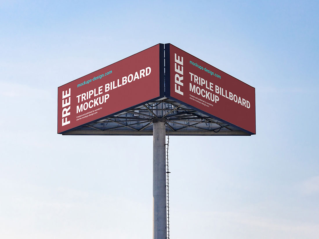 Free-Outdoor-Advertisement-Triple-Billboard-Mockup
