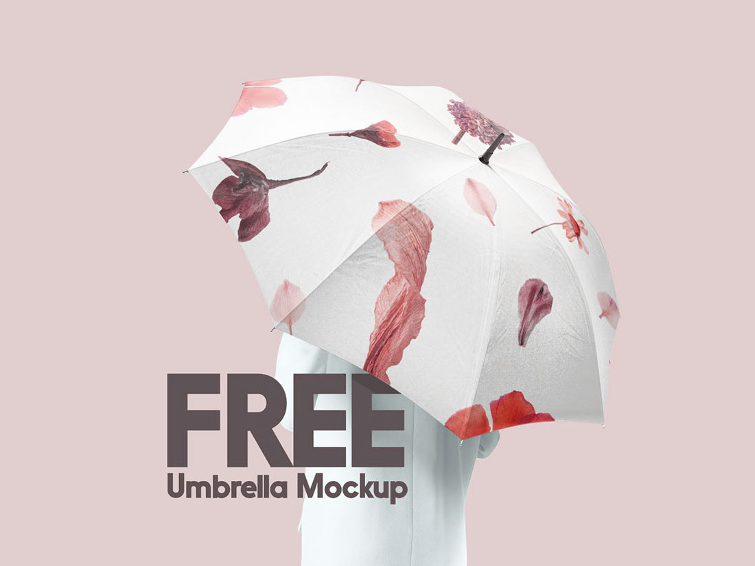 Free Person Holding Umbrella Mockup