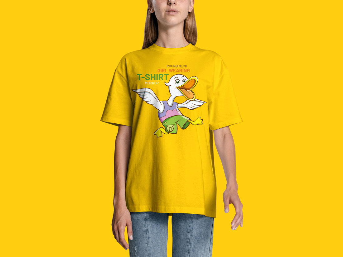 Free-Girl-Wearing-Round-Neck-T-Shirt-Mockup-1