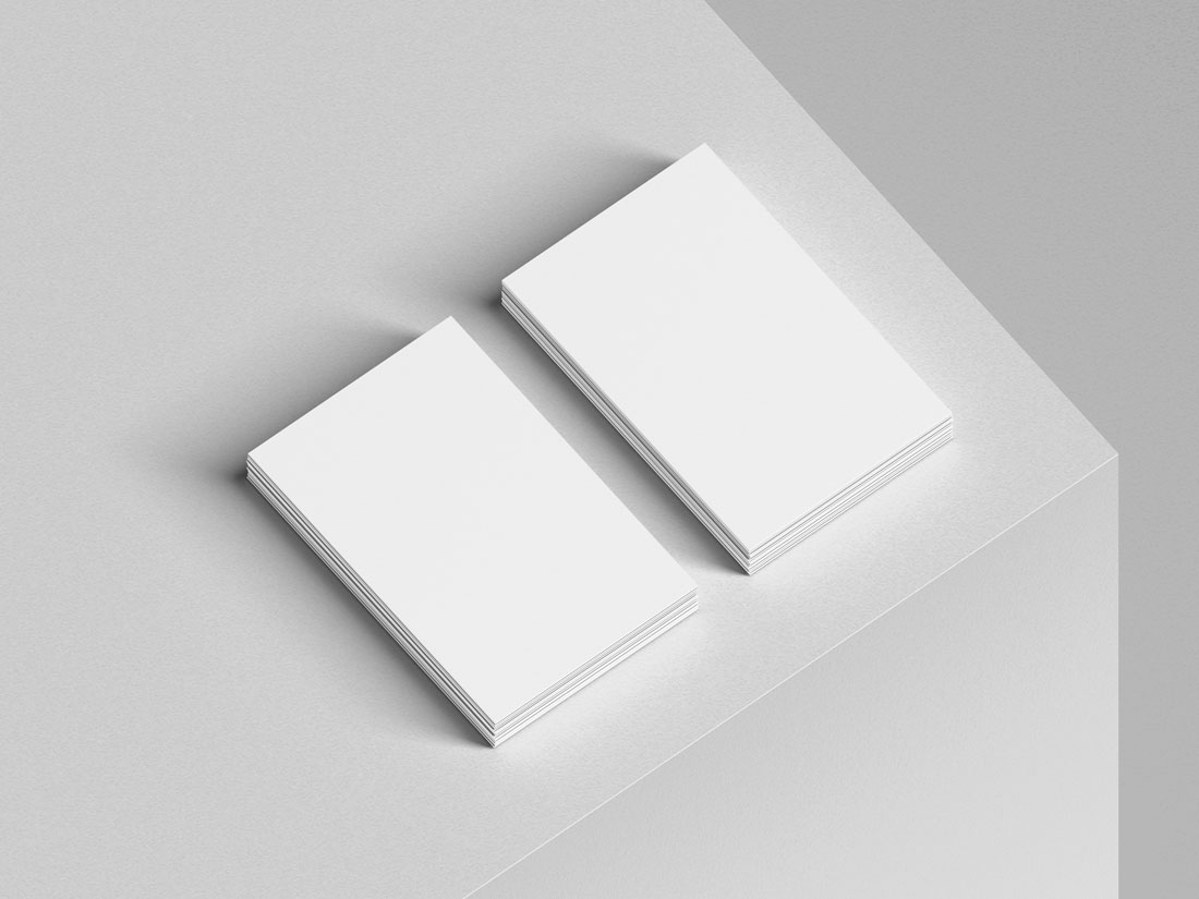 Free Brand Stack of Business Card Mockup