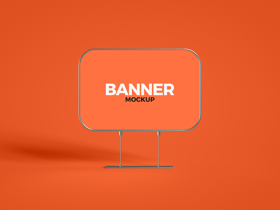 Free Rounded Display Banner Mockup