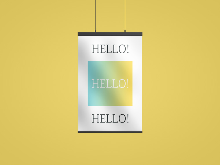 Free Front View Hanging Banner Mockup
